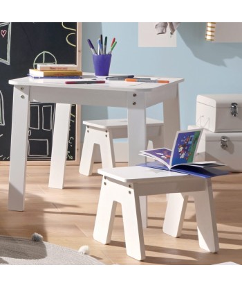 Table Enfant Avec 2 Tabourets Blanc hantent personnes