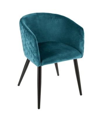 Fauteuil Velours Bleu Canard Marlo chez Cornerstreet bien 