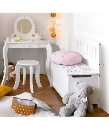 Banc Coffre Enfant En Bois Blanc pas cher