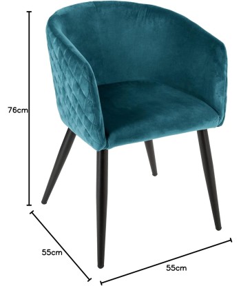 Fauteuil Velours Bleu Canard Marlo chez Cornerstreet bien 