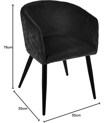 Fauteuil Velours Noir Marlo livraison et retour toujours gratuits