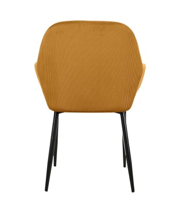 Fauteuil Velours Jaune Moutarde Côtelé Giulia soldes