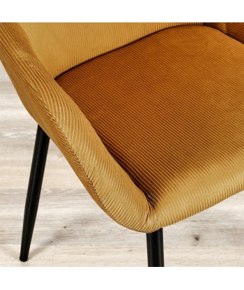 Fauteuil Velours Jaune Moutarde Côtelé Giulia soldes