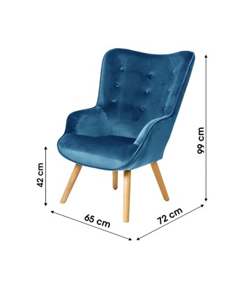 Fauteuil De Salon Velours Bleu Foncé paiement sécurisé