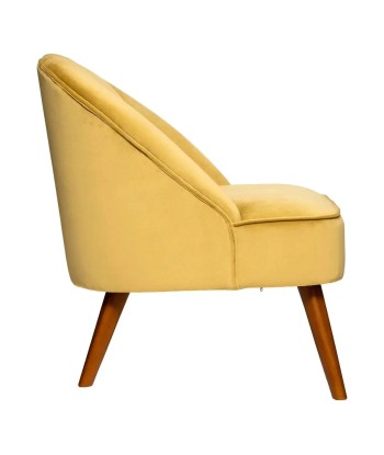 Fauteuil En Velours Jaune Moutarde Naova solde