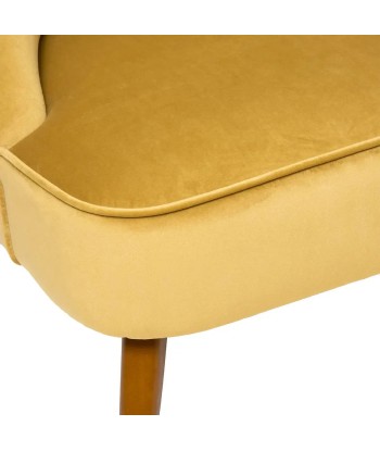 Fauteuil En Velours Jaune Moutarde Naova solde