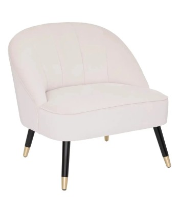 Fauteuil En Velours Blanc Naova en stock