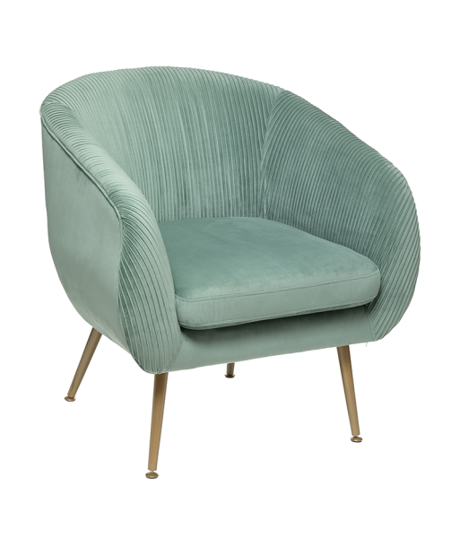 Fauteuil Velours Plissé Vert Jade Solaro meilleur choix