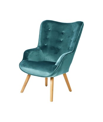 Fauteuil De Salon Velours Bleu Canard la chaussure