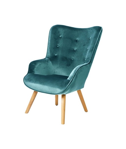 Fauteuil De Salon Velours Bleu Canard la chaussure