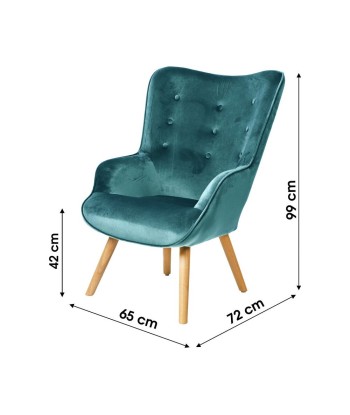 Fauteuil De Salon Velours Bleu Canard la chaussure