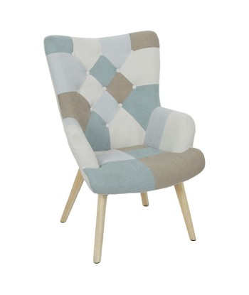 Fauteuil De Salon Helsinki Patchwork Bleu prix