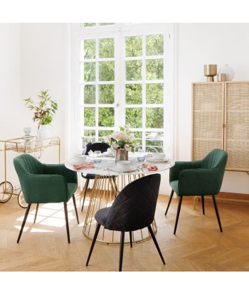 Fauteuil Diner Visoca Vert Cèdre en linge