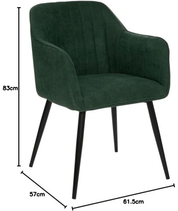 Fauteuil Diner Visoca Vert Cèdre en linge