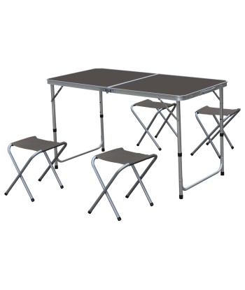 Ensemble Table Pliante Avec 4 Tabourets Gris Dans la société mordern