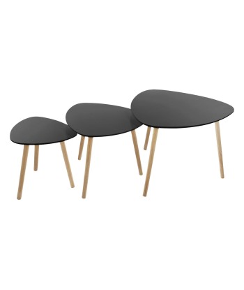 Lot De 3 Tables Café Mileo Noires ou a consommer sur place