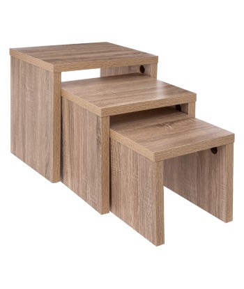 Lot De 3 Tables Encastrables En Bois Beige de pas cher