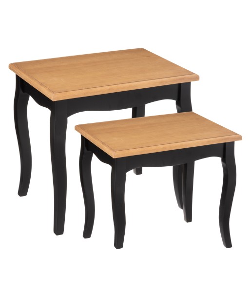 Lot De 2 Tables Café Chrysa Noires sur le site 