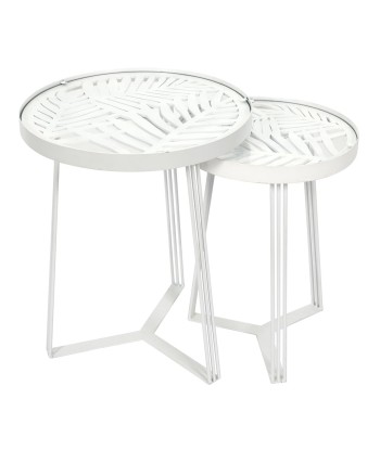 Lot De 2 Tables Gigognes Wild Blanches rembourrage situé sous