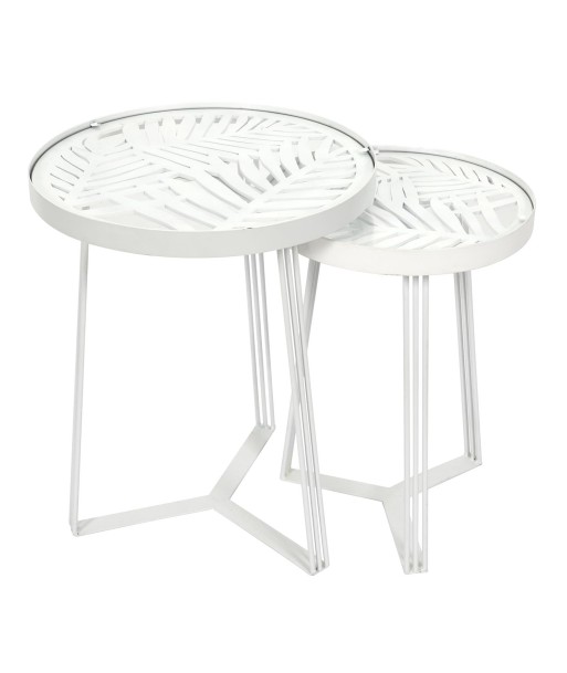 Lot De 2 Tables Gigognes Wild Blanches rembourrage situé sous