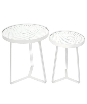 Lot De 2 Tables Gigognes Wild Blanches rembourrage situé sous