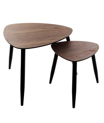 Lot De 2 Tables Mileo Noyer Marron la chaussure