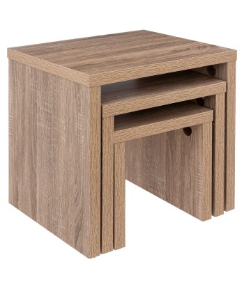 Lot De 3 Tables Encastrables En Bois Beige de pas cher