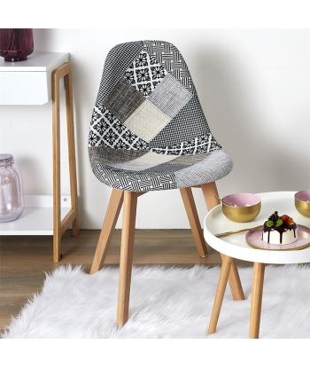 Chaise Scandinave Patchwork Gris Amélioration de cerveau avec