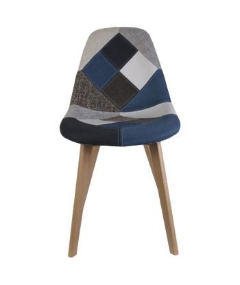 Chaise scandinave patchwork bleu ris Venez découvrir notre 