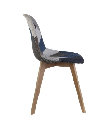 Chaise scandinave patchwork bleu ris Venez découvrir notre 