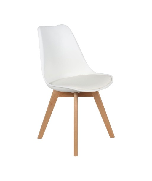 Chaise Scandinave Coque Rembourrée Blanche Véritable concentré