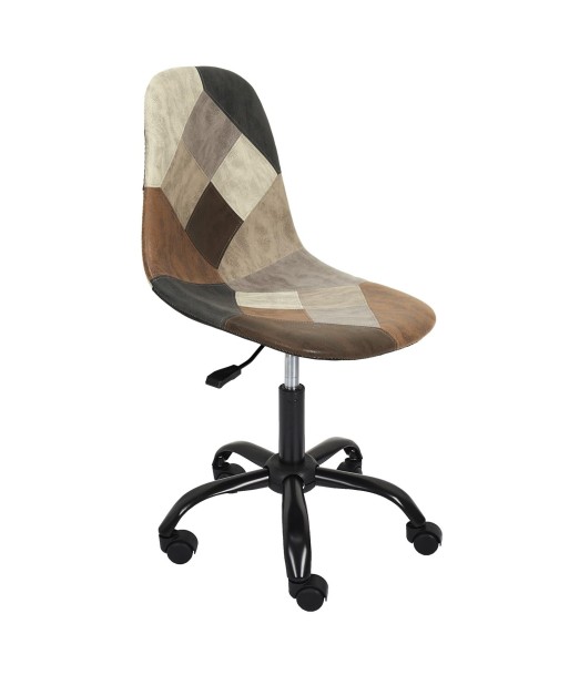 Chaise De Bureau Patchwork PU Marron soldes