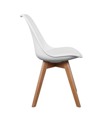 Chaise Scandinave Coque Rembourrée Blanche Véritable concentré