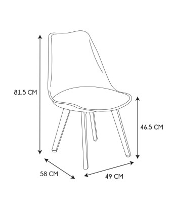 Chaise Scandinave Coque Rembourrée Blanche Véritable concentré