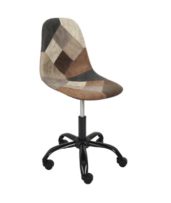 Chaise De Bureau Patchwork PU Marron soldes