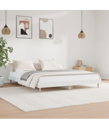 Lit 2 Places style scandinave blanc 140x200 cm pas cher