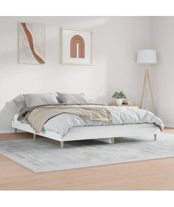 Lit 2 Places style scandinave blanc 140x200 cm pas cher