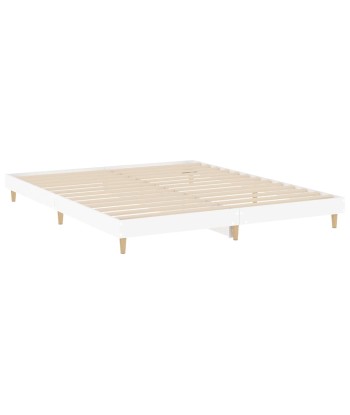 Lit 2 Places style scandinave blanc 140x200 cm pas cher