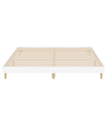 Lit 2 Places style scandinave blanc 140x200 cm pas cher