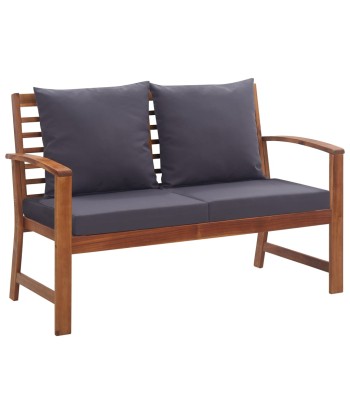 Salon de jardin 4 pcs avec coussins Bois d'acacia solide online