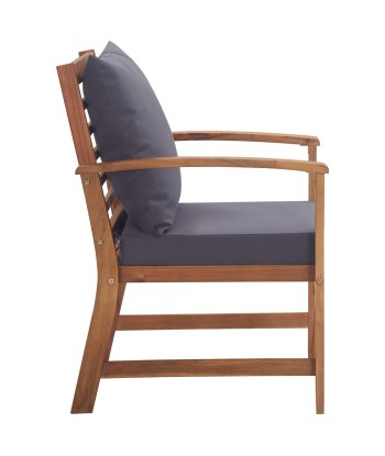 Salon de jardin 4 pcs avec coussins Bois d'acacia solide online