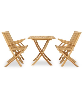 Mobilier à dîner d'extérieur 5 pcs Bois de teck massif l'achat 