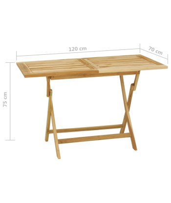 Mobilier à dîner d'extérieur 5 pcs Bois de teck massif l'achat 