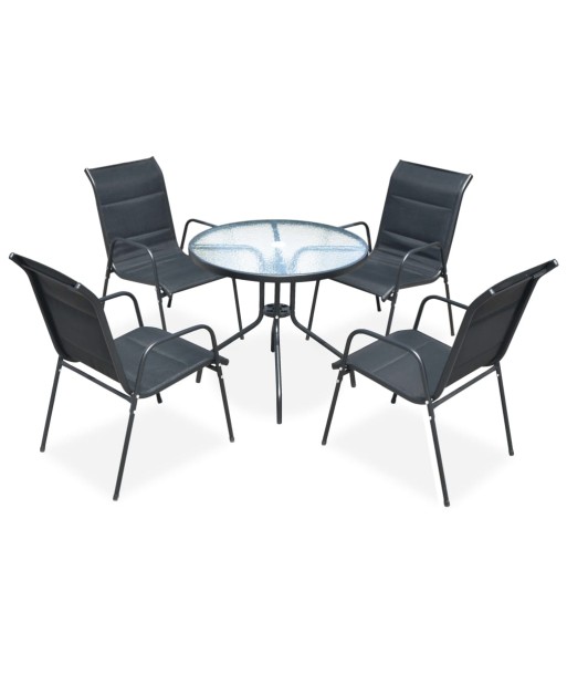 Mobilier de salle à manger d'extérieur 5 pcs Acier Noir store