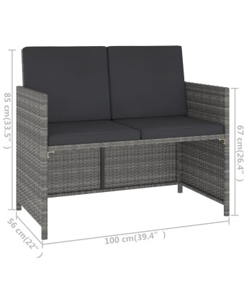 Meuble à dîner de jardin 6 pcs et coussins Résine tressée Gris Amélioration de cerveau avec