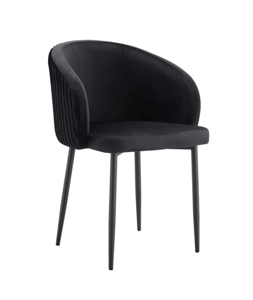 Chaise Carlita Noir velours Noir français