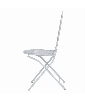 Ensemble de bistro 3 pcs Acier Blanc grisâtre la colonne vertébrale