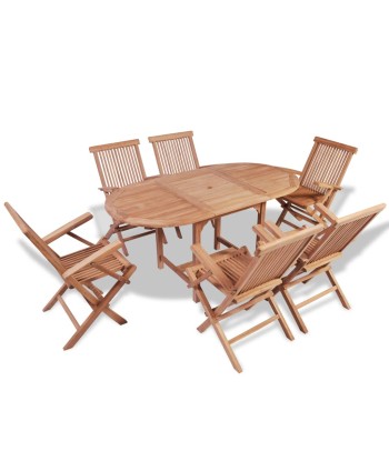 Ensemble table d'extérieur + 6 chaises en Teck de votre