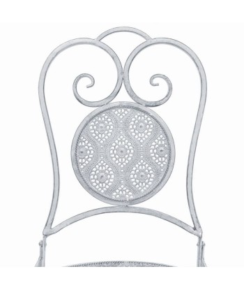 Ensemble de bistro 3 pcs Acier Blanc grisâtre la colonne vertébrale