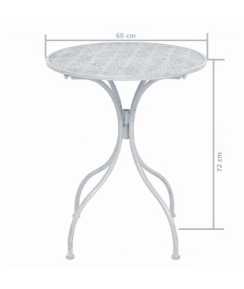 Ensemble de bistro 3 pcs Acier Blanc grisâtre la colonne vertébrale